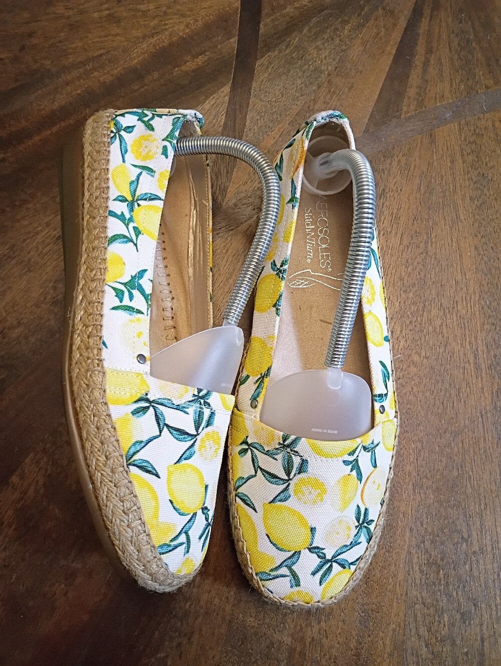 Aerosoles Stitch N Turn Lemon Print Espadrille Flats Women's US 9.5M Canvas Summ